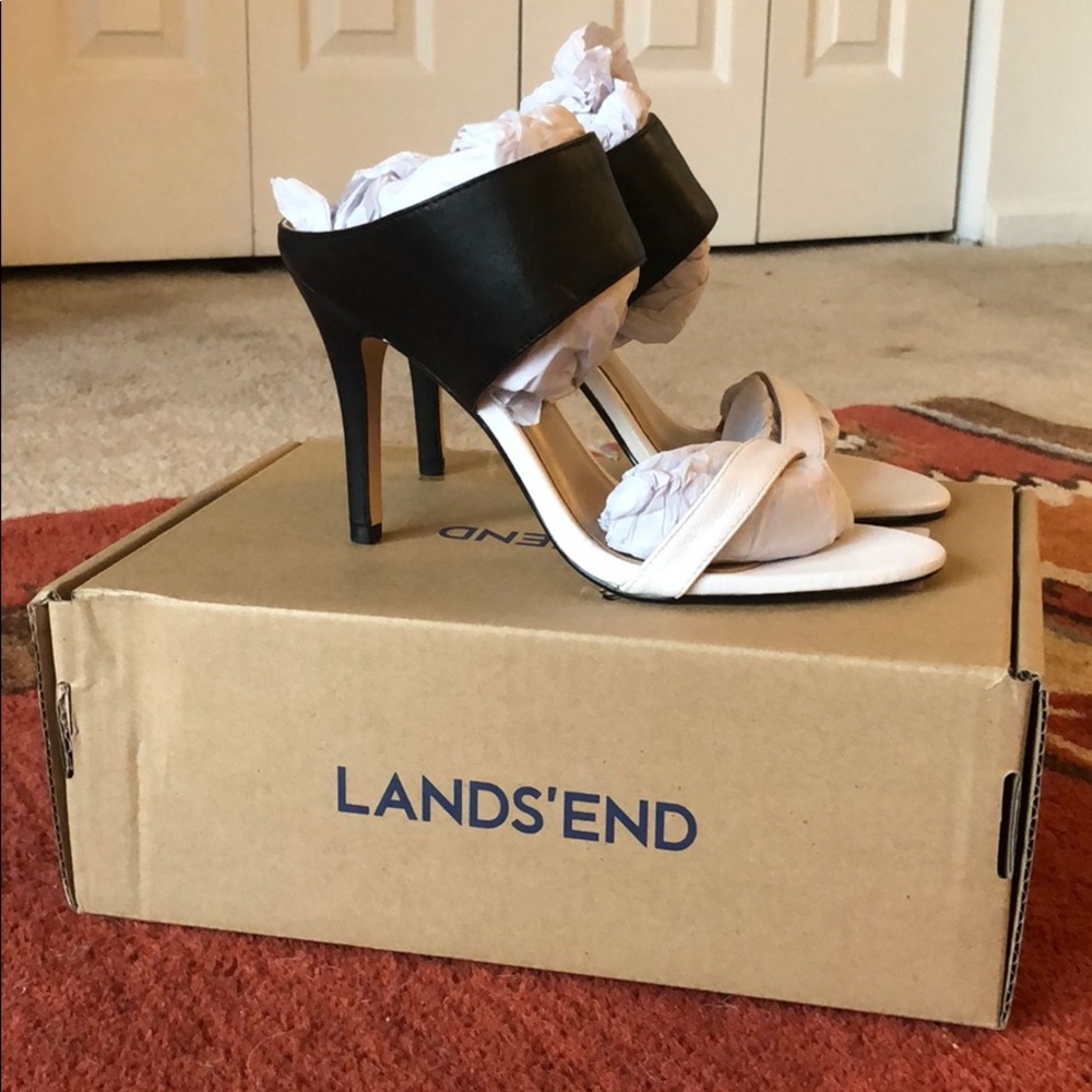 NIB Heeled Slide Sandal sz 8 Land’s End